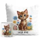  Tassenkissen mit Kätzchen-Katze als Geschenk, Namensset