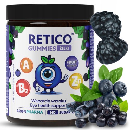 Retico® Gummies – Zuckerfreie Fruchtgummis für die Augengesundheit, 60 Stück