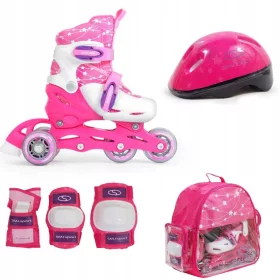  SMJ Sportrollschuhe, Helm und Protektoren, Größe 30-33