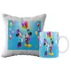  SUPER-SET AUS BECHER + MICKEY-MAUS-KISSEN + FREIER NAMEN