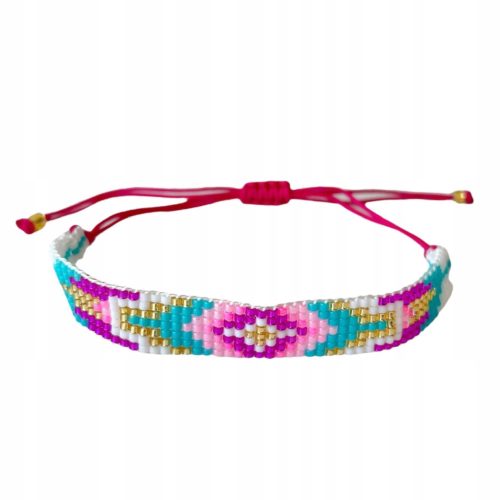  Zartes aztekisches Boho-Perlenarmband, verstellbar an einer Schnur, für den Sommer