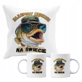    BECHER + KISSEN-SET DER BESTE ANGELANGLER ALS ANANGER-GESCHENK