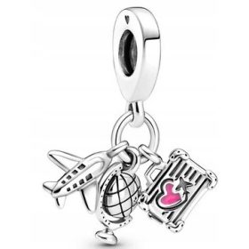  CHARMS-ANHÄNGER REISEKOFFER FLUGZEUG GLOBUS