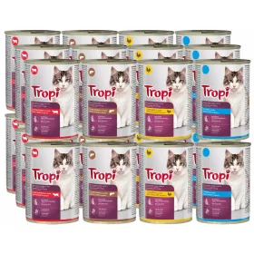    Dose Nassfutter für Katzen, Geschmacksmischung, Huhn, Rind, 24 x 415 g