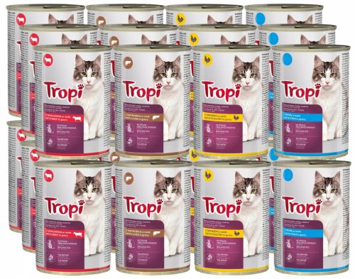  Dose Nassfutter für Katzen, Geschmacksmischung, Huhn, Rind, 24 x 415 g