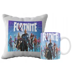  SUPER SET BECHER + KISSEN FORTNITE SPIEL + NAME