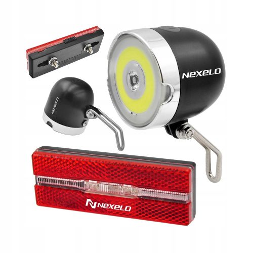  Nexelo Fahrradbeleuchtungsbatterie + Nexelo Fahrradbeleuchtungsbatterie-Lampenbatterie für den hinteren Kofferraum