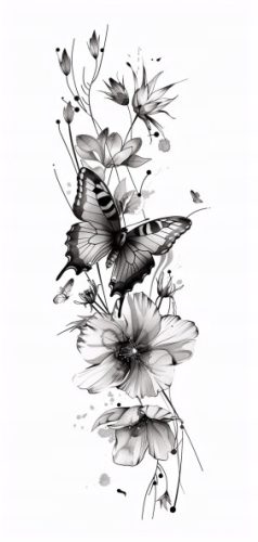 MEHRTÄGIGE LANGLEBIGE FEIERTAGS-TATTOO FÜR DAMEN SOMMERBLUME SCHMETTERLING XL