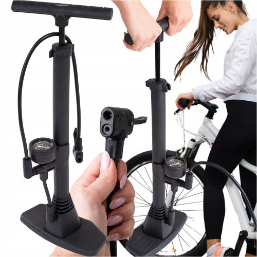  AUTO-FAHRRADPUMPE MIT MANOMETER FÜR EIN FAHRRAD, TRAGBAR, 16 BAR
