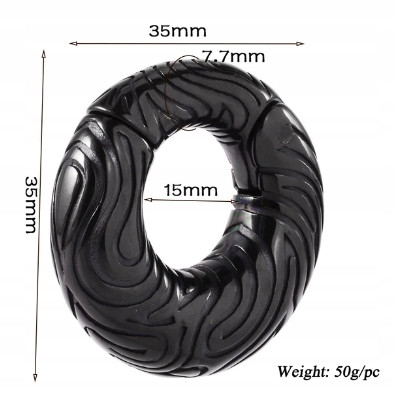  Plug Tunnel Ethno Tribal Hänger Gewicht Kreis Clicker Ohrring schwarz