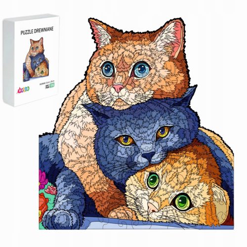  HOLZPUZZLE FÜR KINDER, DREI 106-TEILIGES KATZENGESCHENK FÜR KINDER