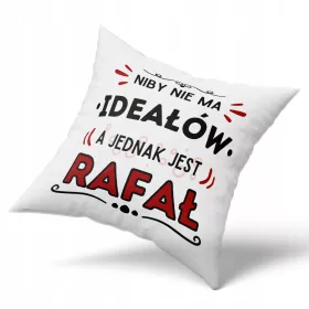    Kissen für Rafał als Geschenk mit dauerhaftem Fotodruck, weiß