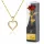  GOLDENE HERZ-HALSKETTE mit ROSE-GEBURTSTAGGESCHENK FÜR SIE + GRAVUR
