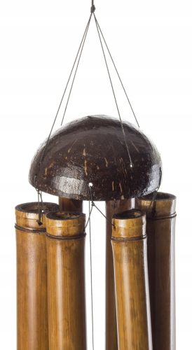  WINDGONG 100 CM BAMBUS-KOKOSNUSS-GLOCKE INDONESIEN FÜR GARTENTERRASSE
