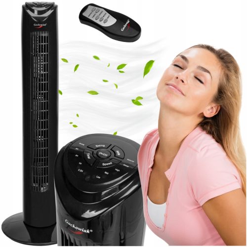  SÄULENVENTILATOR, STEHVENTILATOR, LEISE, SCHWARZ, MIT FERNBEDIENUNG UND TIMER