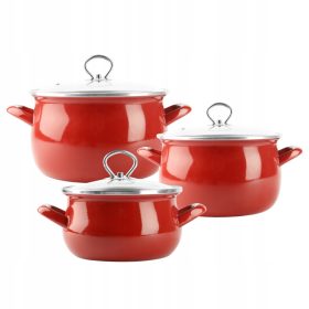   Komplettset emaillierte Töpfe HELENA von SILESIA EMALIA - Ideal für jede Küche