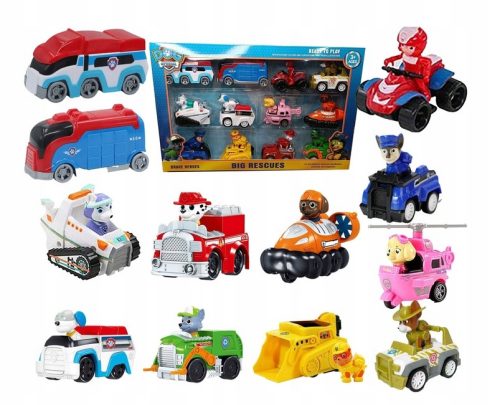  PAW PATROL-SET MIT 12 ANGETRIEBENEN AUTOS, RYDER-FIGUREN, VERFOLGUNGSAUTOS