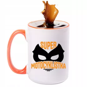    Große Tasse (440 ml) Geschenk für einen Motorradfahrer, Supermotorradfahrer + Name 3