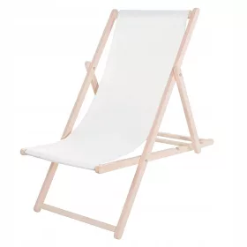  Springos Liegestuhl DC0010 OXFORD33 weißes Holz