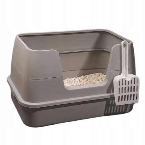  Große Katzentoilette mit offenem WC mit hohem Rahmen, XL-Spachtel mit hohem Rand