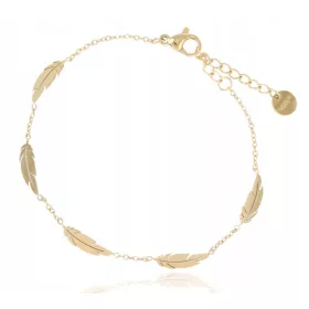  GOLDARMBAND, CHIRURGISCHER STAHL 316L, FEDER