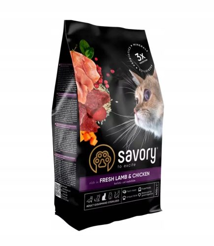  Herzhaftes Trockenfutter mit Lamm und Huhn für erwachsene Katzen STER. 2KG