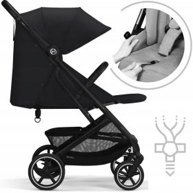    CYBEX Kinderwagen bis 22 kg BEEZY Moon Black + CARETERO Universalfolie für den Kinderwagen