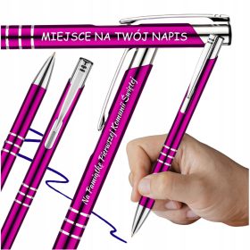    Kugelschreiber aus Metall mit eigener Beschriftung oder Logo, permanente Gravur, blaue Mine