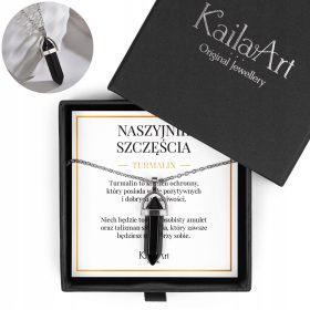 SCHWARZE TURMALIN-ANHÄNGER-HALSKETTE KailaArt
