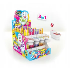   Saurer Frucht-Lolli Sour Potty von Johny Bee Candy, ideales Geschenk mit 19g