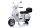  Motor Batteriebetriebener Roller für Kinder Vespa Weiß 2 Motoren Leder-EVA-Räder