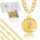 GOLDRÜSTUNGSKETTE + GOTTESMUTTER-MEDAILLE GRAVUR AUS 18K CHIRURGENSTAHL