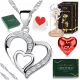  DAMEN-SILBER-HERZ-HALSKETTE PR. 925-KETTENANHÄNGER + EWIGE ROSEN-LED