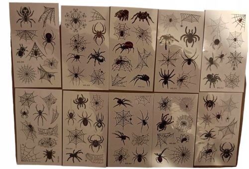  Waschbare Tattoos SPINNEN SPIDER Mix MEGA 10 HALLOWEN COSPLAY SETS