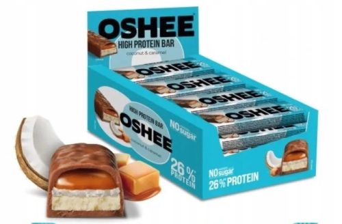 OSHEE Proteinriegel Kokos-Karamell 12x49g - Perfekt für Fitnessbewusste