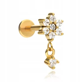 Goldenes Blumenlabret - HELIX LOBE CONCH TRAGUS 1,2/6