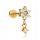 Goldenes Blumenlabret - HELIX LOBE CONCH TRAGUS 1,2/6