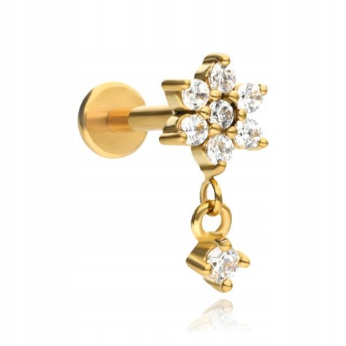 Goldenes Blumenlabret - HELIX LOBE CONCH TRAGUS 1,2/6
