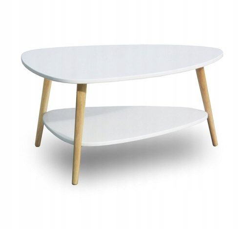  ModernHome Couchtisch Ovale Couchtische 90 x 67 x 45 cm weiß