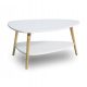  ModernHome Couchtisch Ovale Couchtische 90 x 67 x 45 cm weiß