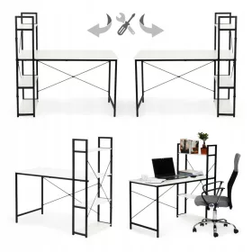  Computertisch aus Holz mit Loft-Regalen