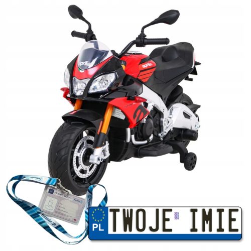  Aprilia Tuono V4 Batteriebetriebenes Motorrad für Kinder Rot + MP3-Panel + Räder