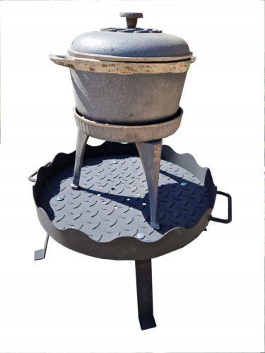  Gusseisenkessel mit Rost und Beinen + Gartenkamin 5l