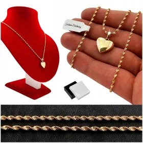    18K GOLD HERZHALSKETTE ANHÄNGER GESCHENK FÜR SIE, FRAU, MUTTER