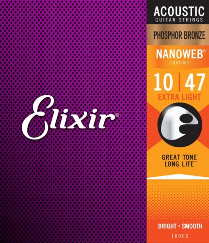  Elixir NanoWeb Phosphorbronze 16002 Extra Light 1
