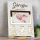  3D-Geburtsurkunde, Babyfoto, goldener Spiegel, Souvenir, Geschenk, Geburtstag, Taufe