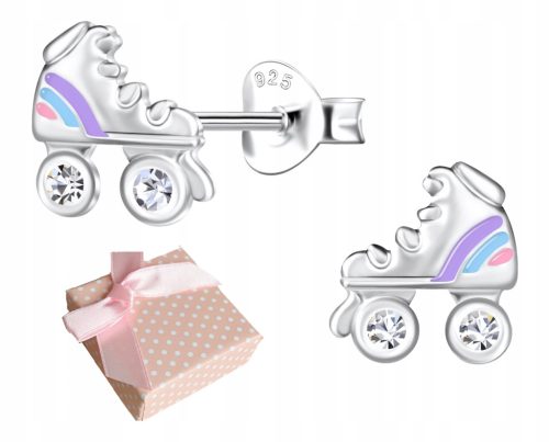  925 SILBER Ohrstecker KIND MÄDCHEN Rollschuhe als Geschenk