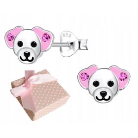  925 SILBER Ohrstecker KIND MÄDCHEN Hund als Geschenk