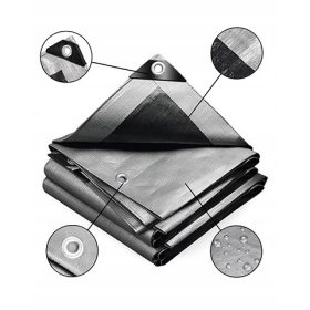   Extra robuste Polyethylen-Abdeckplane 6x6m, silber-schwarz, frostsicher und wasserfest