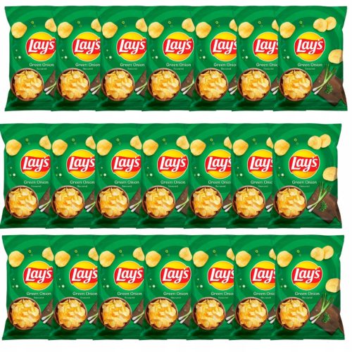Lay's Chips mit Grüner Zwiebelgeschmack 130g, Knusprige Snacks für Jede Gelegenheit